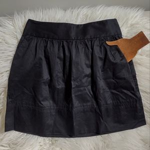 LOFT Black Mini Skirt Size 4 Pockets Black 100% Cotton Natural Fabric